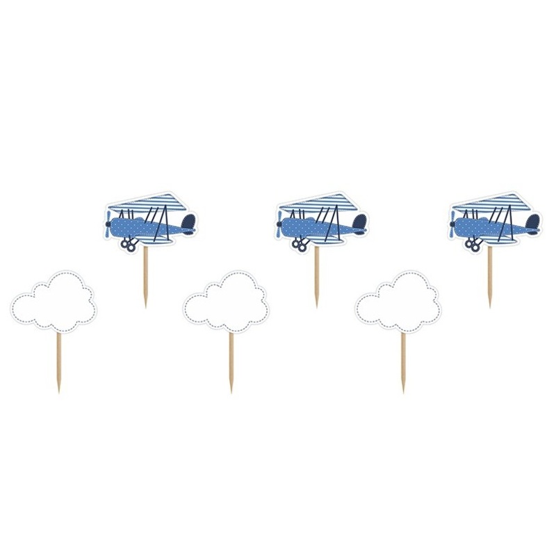 6 Little Plane Party Picker 10cm