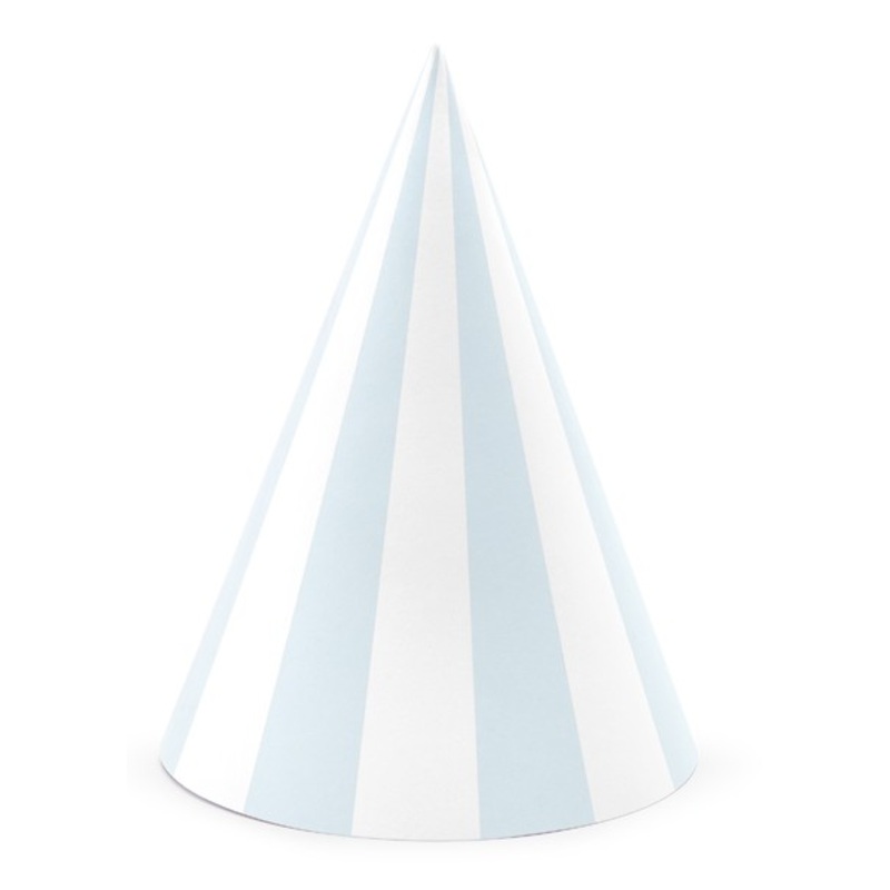 6 One Star party hats baby blue 16cm