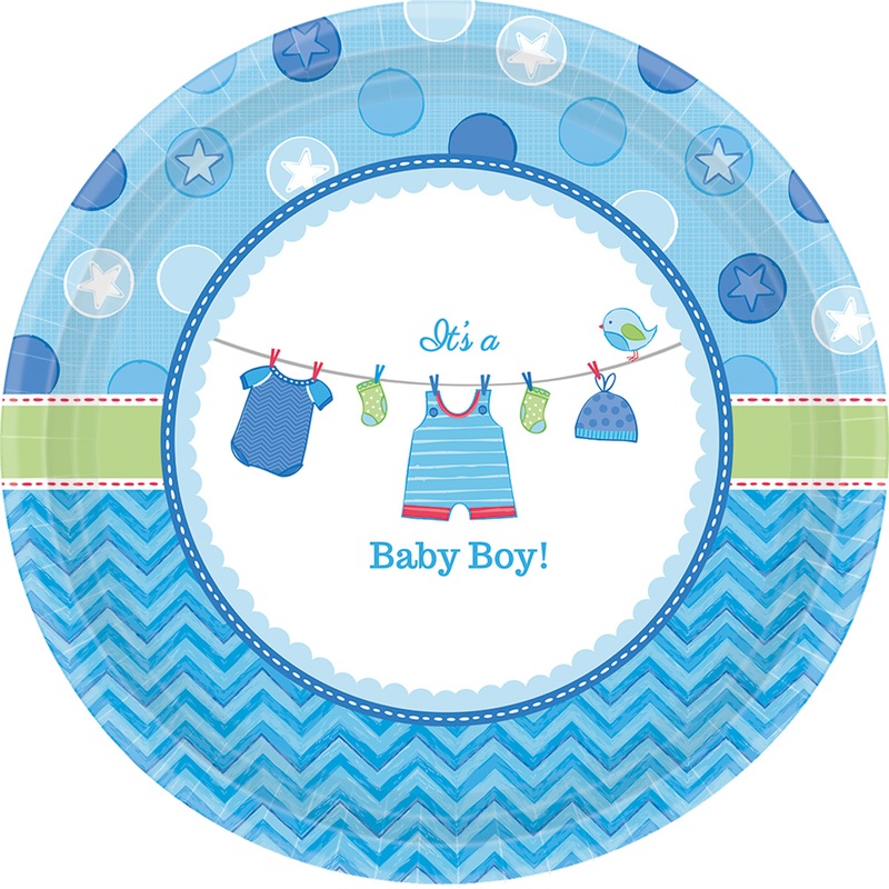 8 paper plates Partytime blue 17.7cm