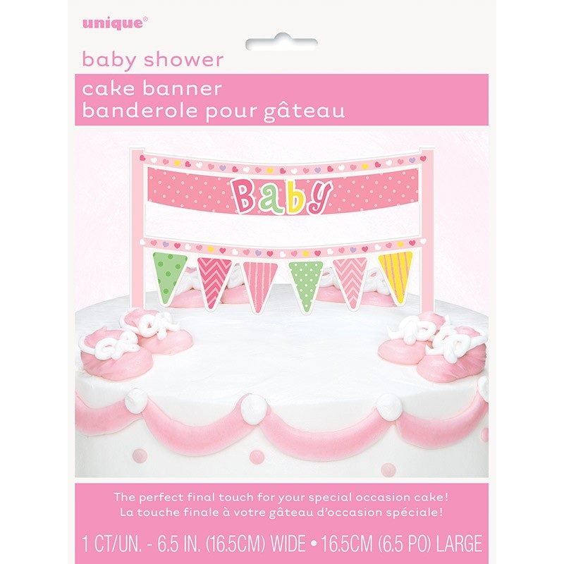 Baby Girl Ella Cake Decoration Banner Pink