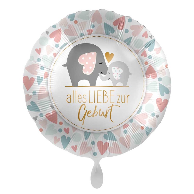 Baby shower foil balloon Loving Elephants 71cm