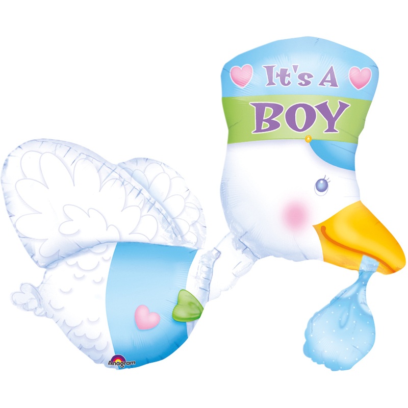 Baby shower Its a Boy Stork Foil Balloon