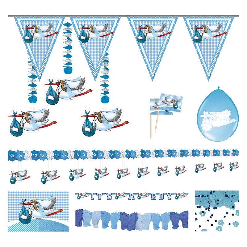 Blue decoration set for births