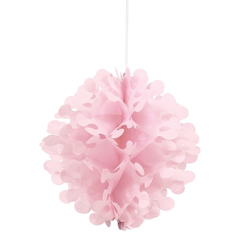 Deco Fluffy honeycomb ball pink 30cm