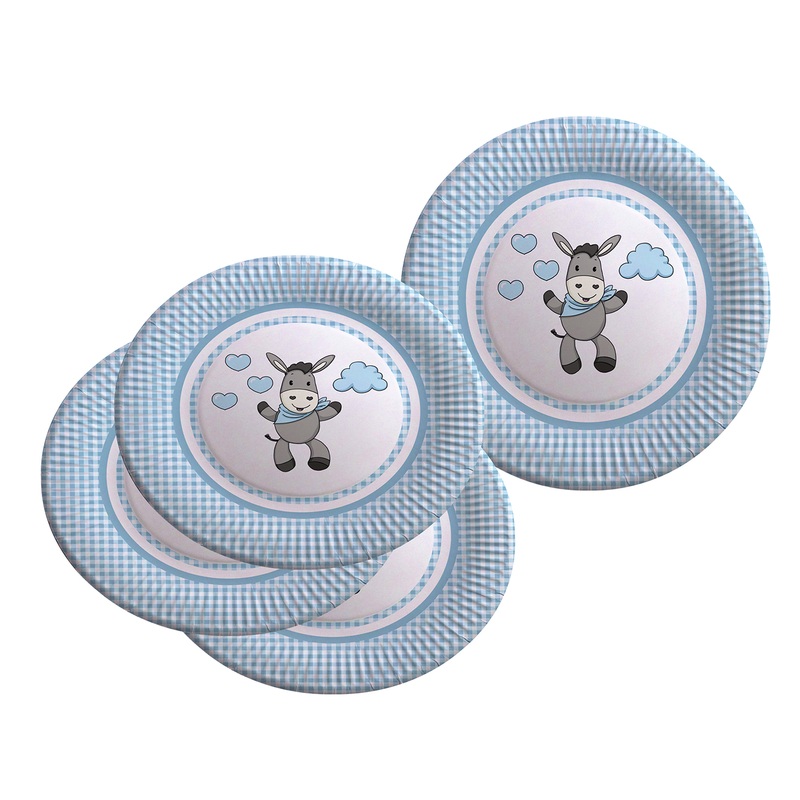 Donkey cardboard plate blue
