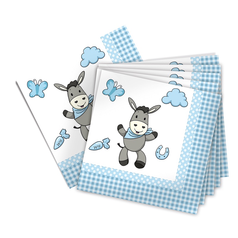 Donkey napkins blue