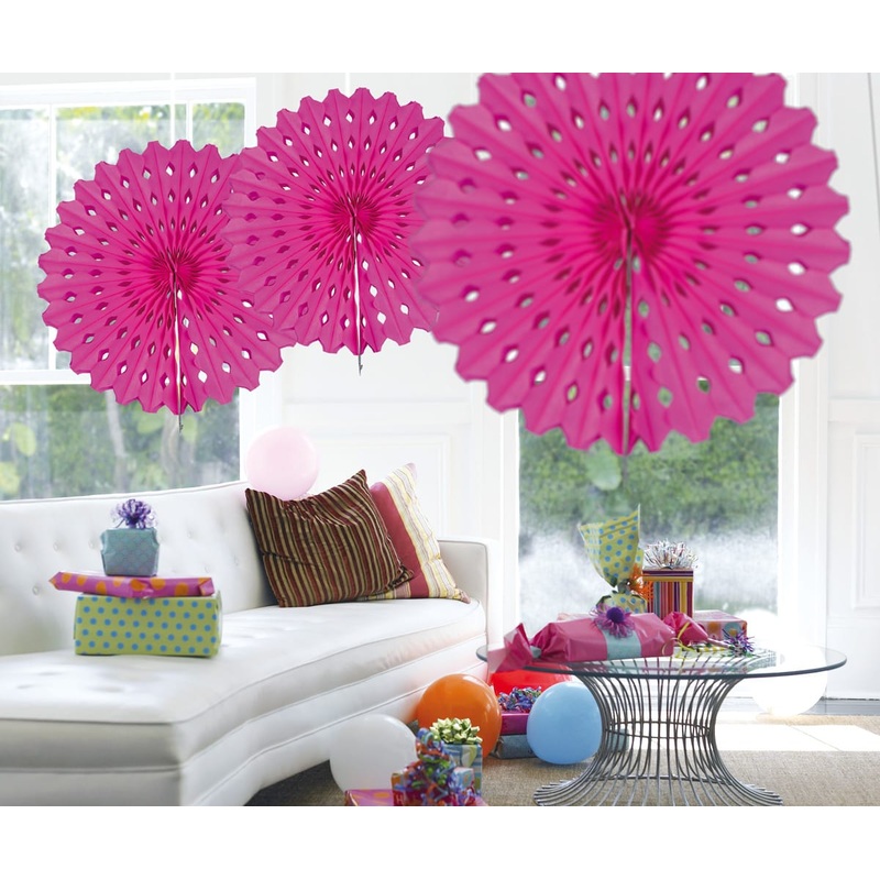 Fan honeycomb pink 45cm