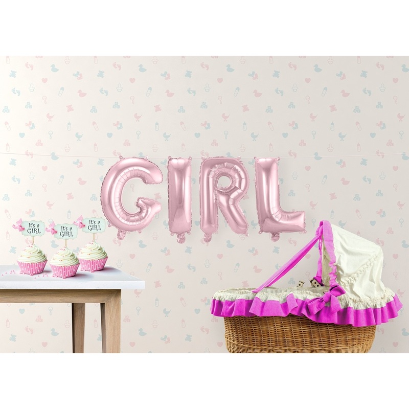 Foil balloon lettering Girl pink 36cm