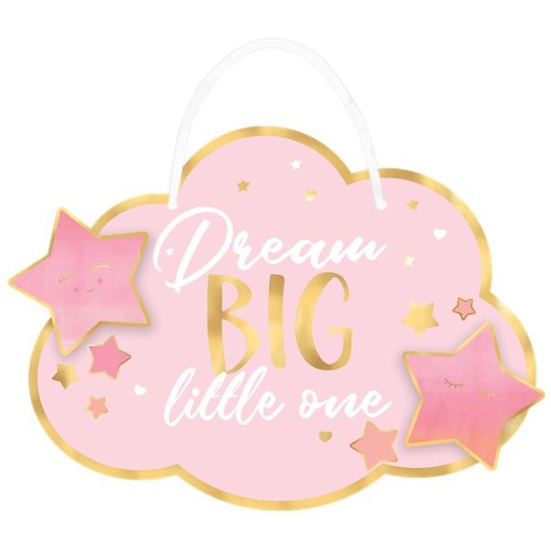 Hello World Dream Big sign pink