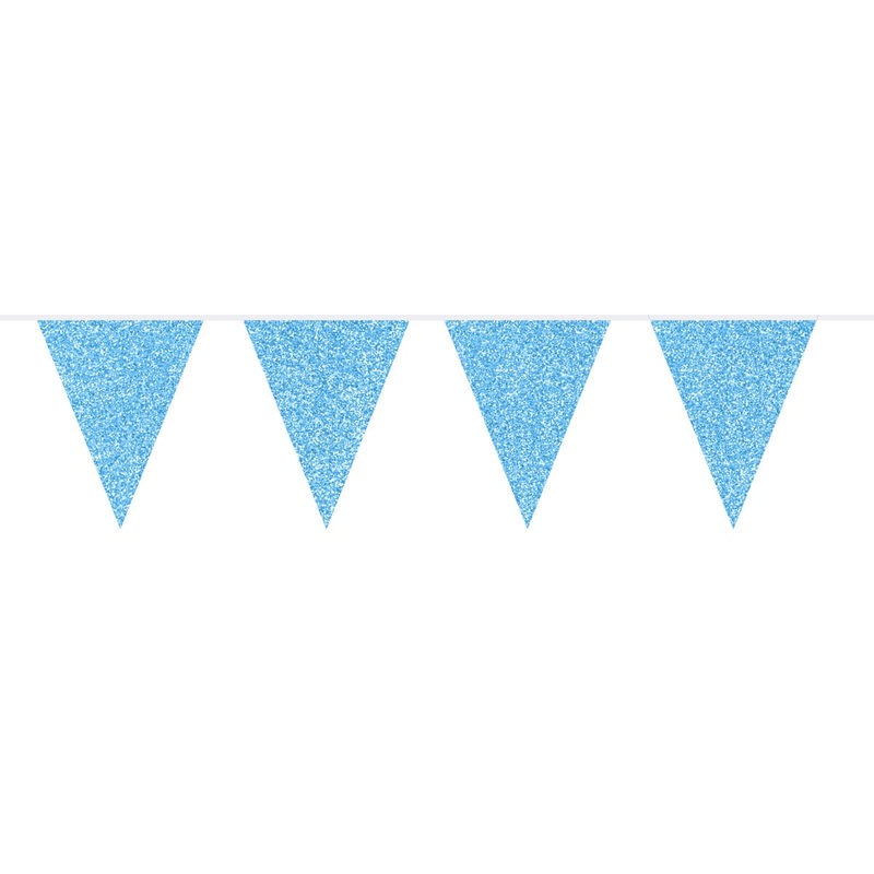 Pennant chain glitter-light blue 6m