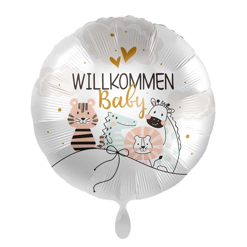 Satin welcome baby foil balloon 45cm