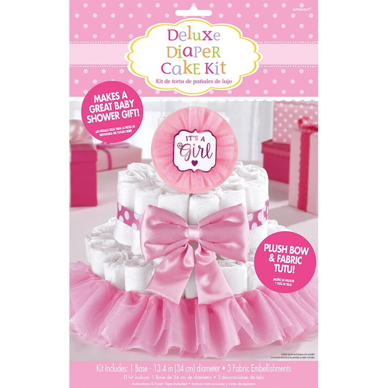 Sweet Baby Girl diaper cake decoration set 5 pcs