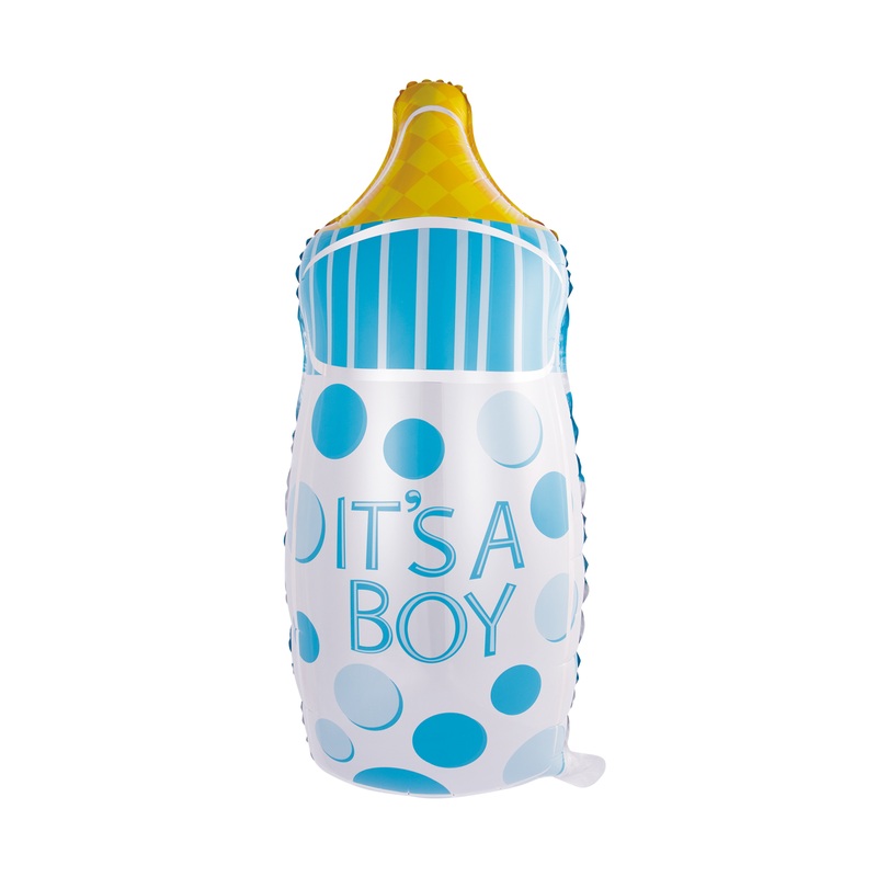XL baby shower foil balloon bottle blue 80cm