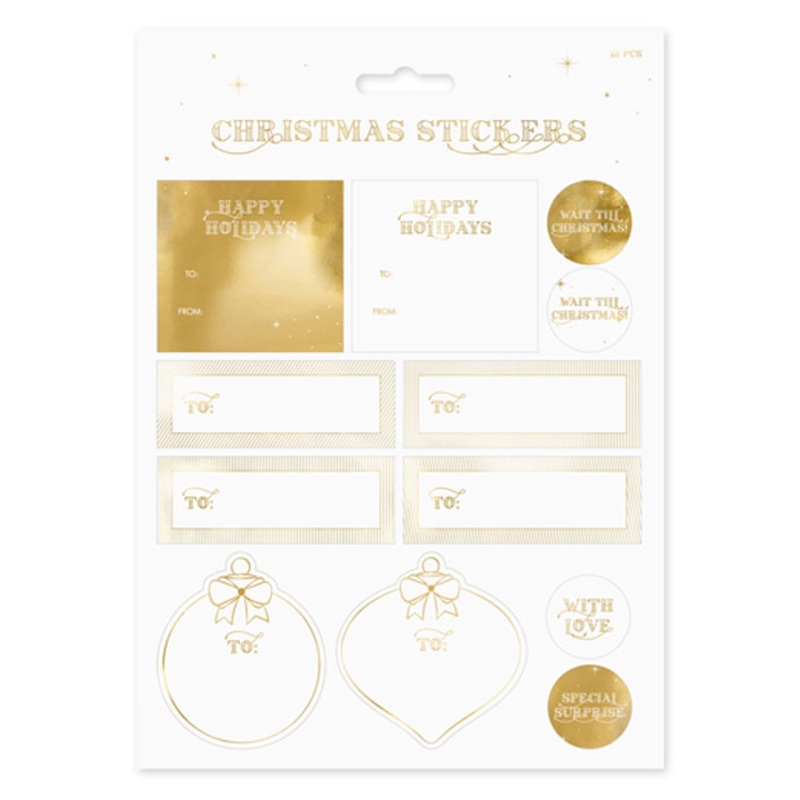 10 sheets of Christmas stickers gold