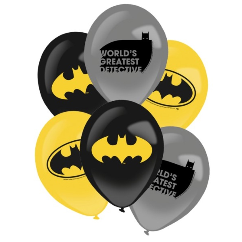 6 Batman hero power balloons 27.5cm