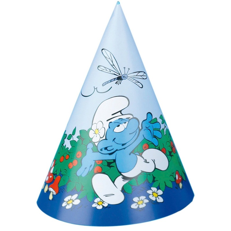 6 smurfy party hats