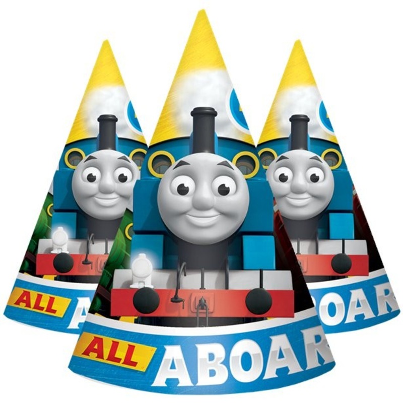 6 Thomas Fast Friends party hats 16cm