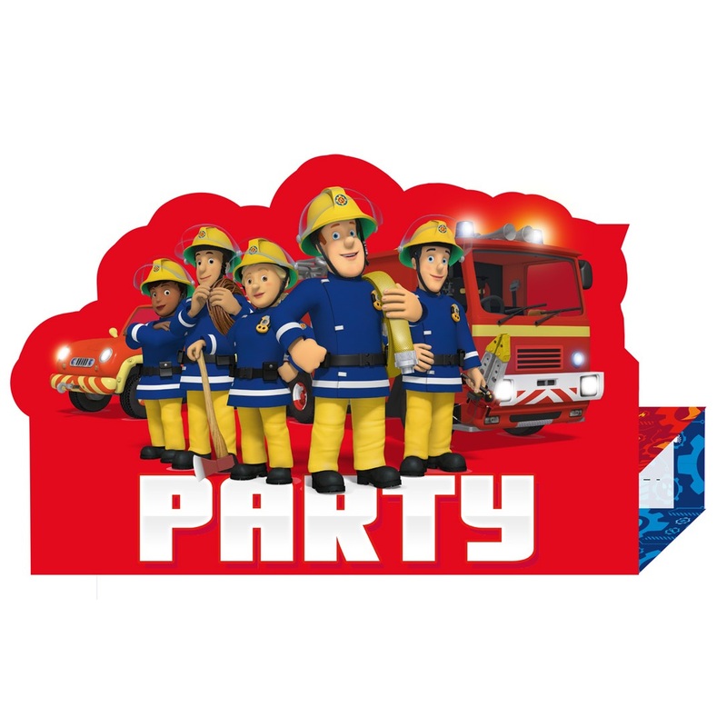 8 Fireman Sam SOS invitation cards