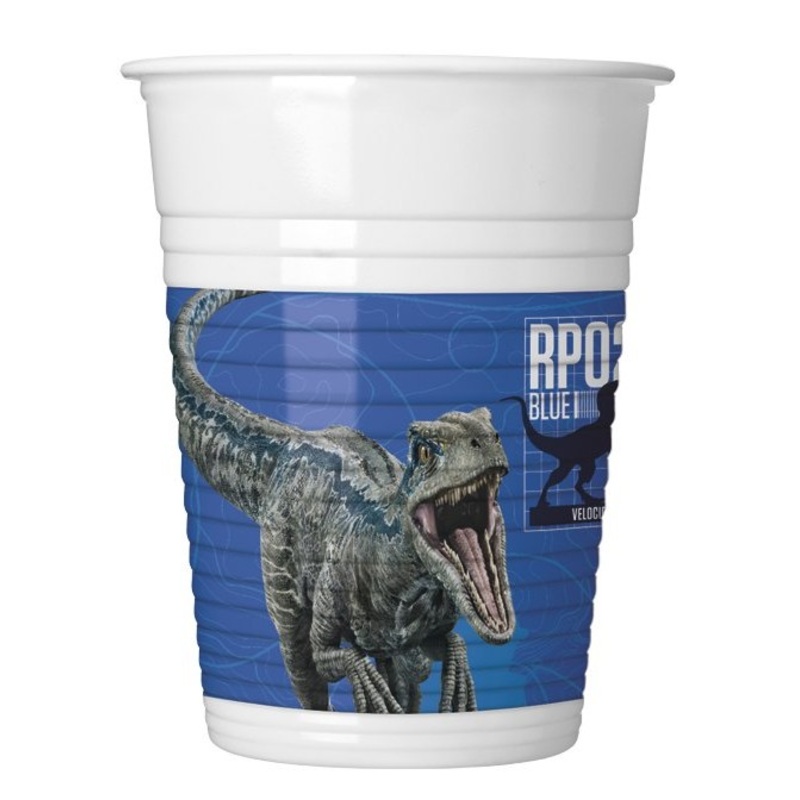 8 Jurassic World cups blue 200ml
