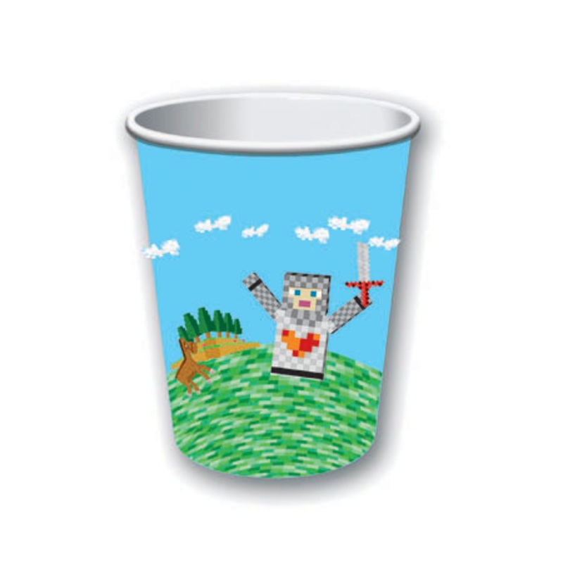 8 medieval pixel cups 266ml
