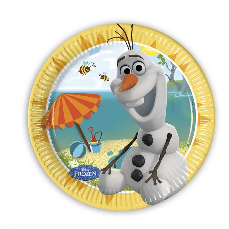 8 Olaf's summer fun paper plates 20cm