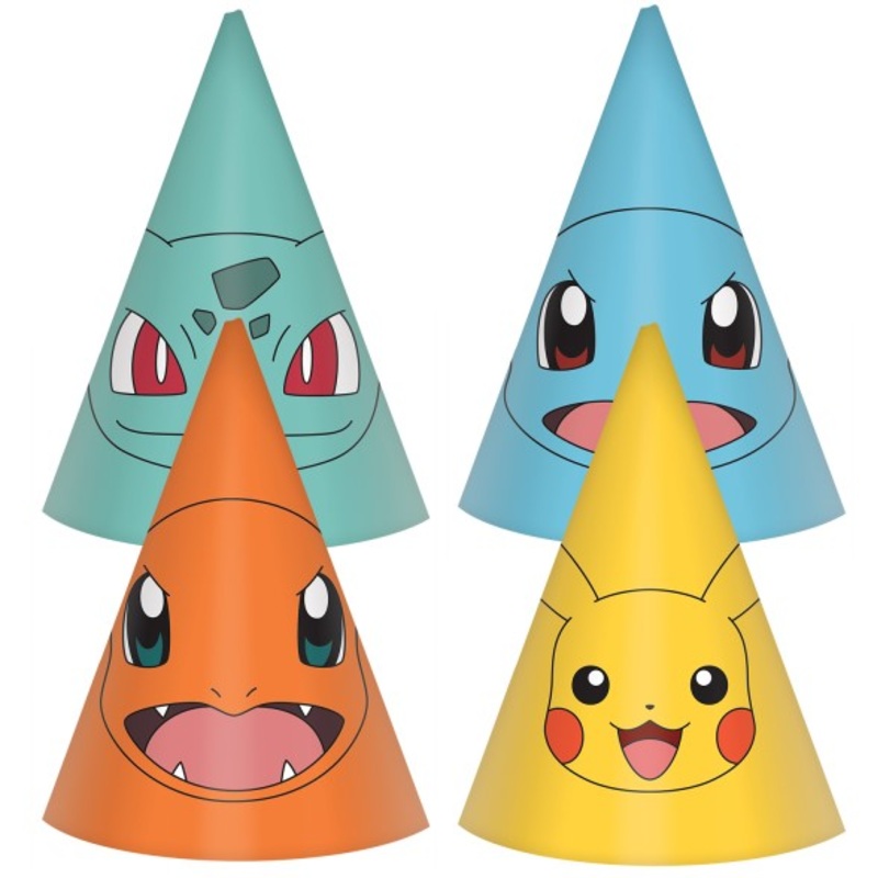 8 party hats - PoKeMoN 16cm