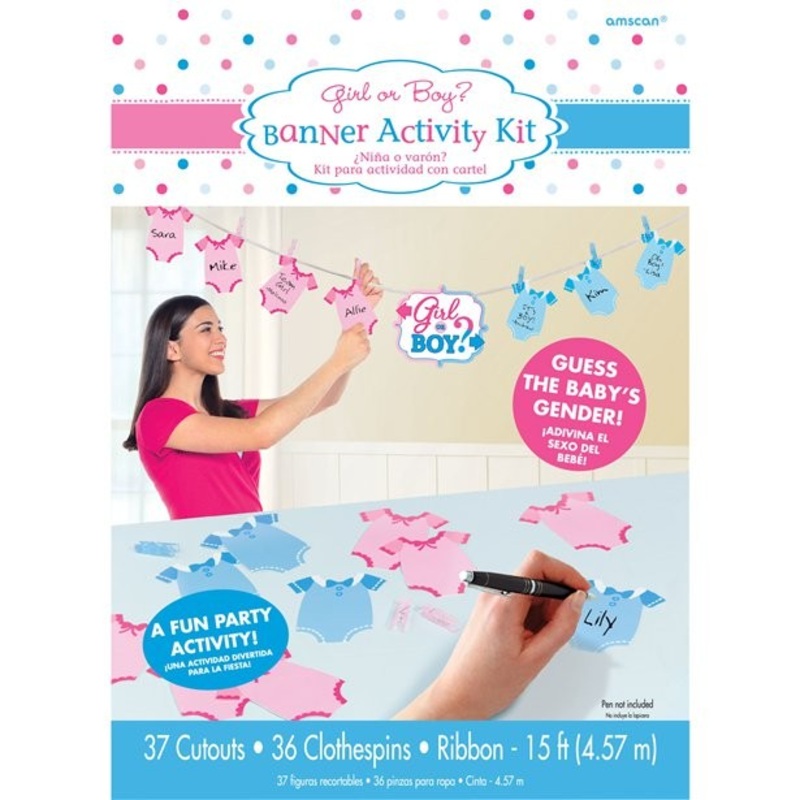 Baby shower guessing game decoration set