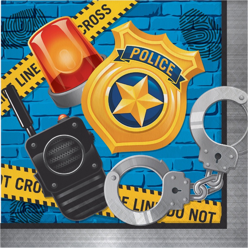 16 police station napkins 33cm