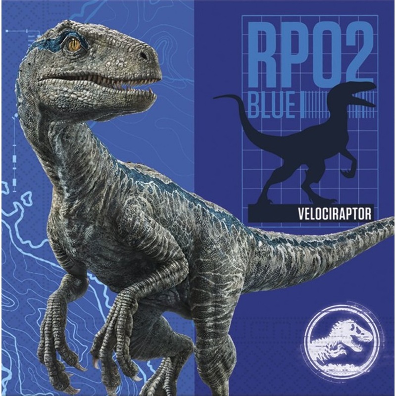 20 Jurassic World napkins blue 33cm