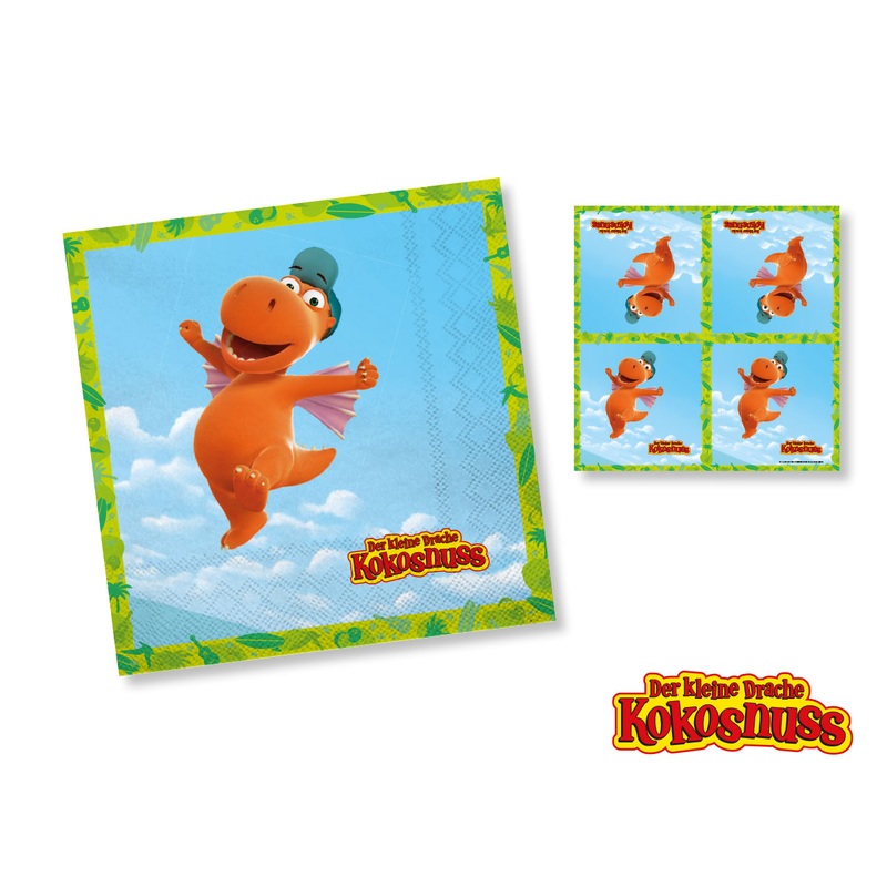 20 small dragon coconut napkins 33cm