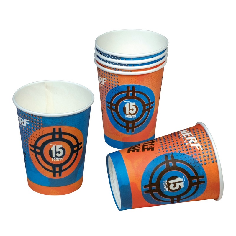 6 Nerf Battle Zone paper cups 200ml