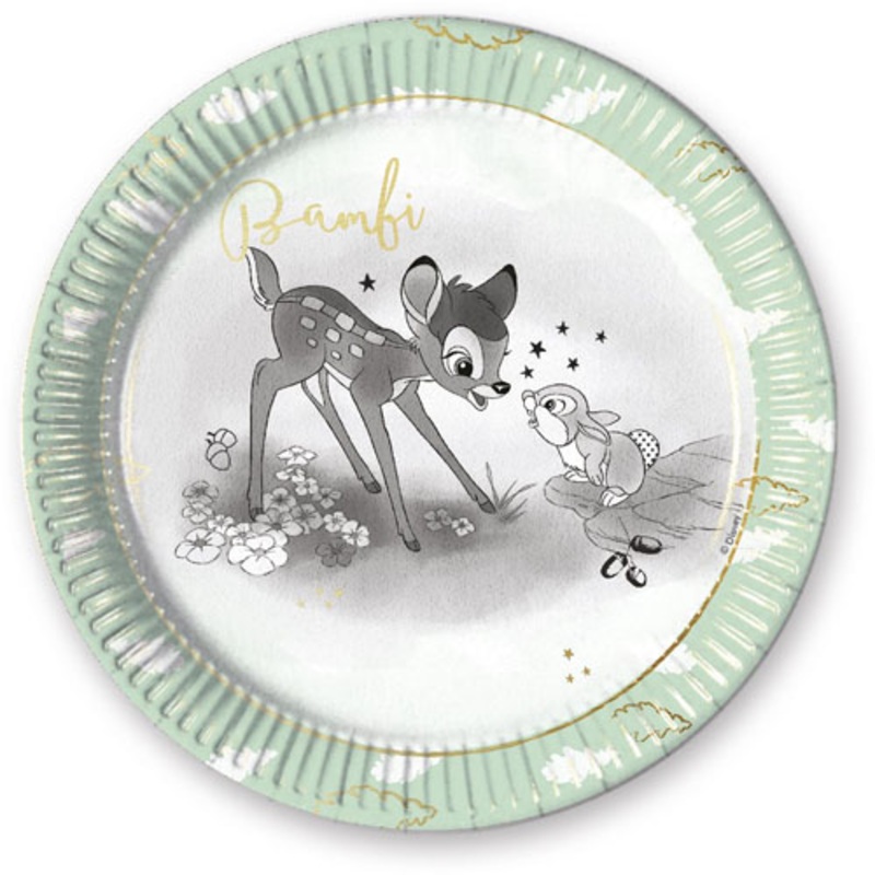 8 Bambis Welt paper plates 23cm