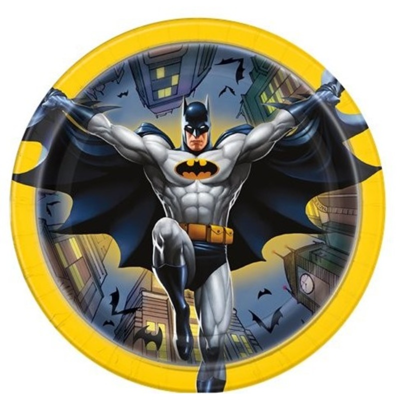 8 Batman Hero paper plates 18cm