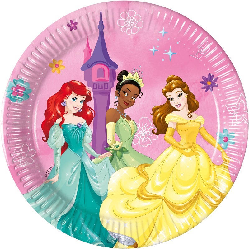 8 Charming Princess Paper Plates Care for Others 20cm