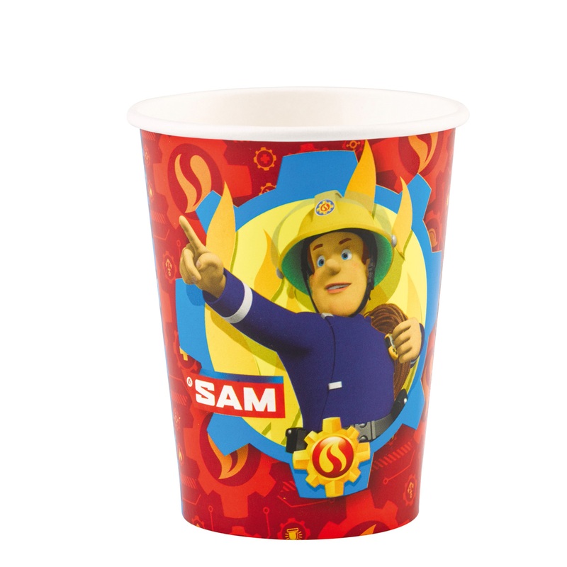 8 Fireman Sam SOS paper cups 266ml