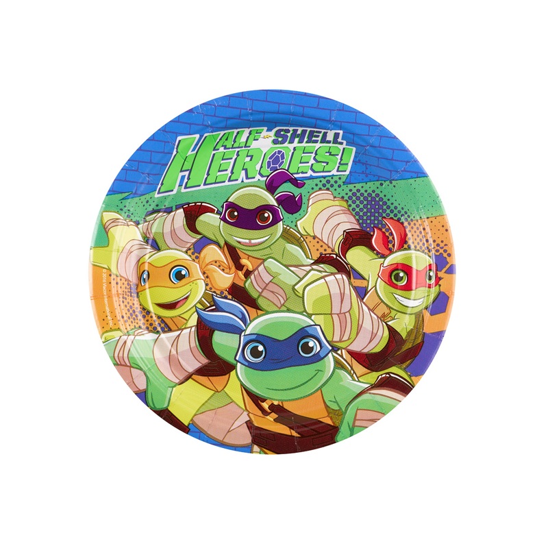 8 Half Shell Heroes Action round paper plates 18cm