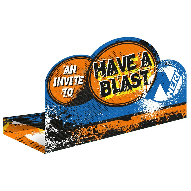 8 Nerf Have a Blast invitation cards