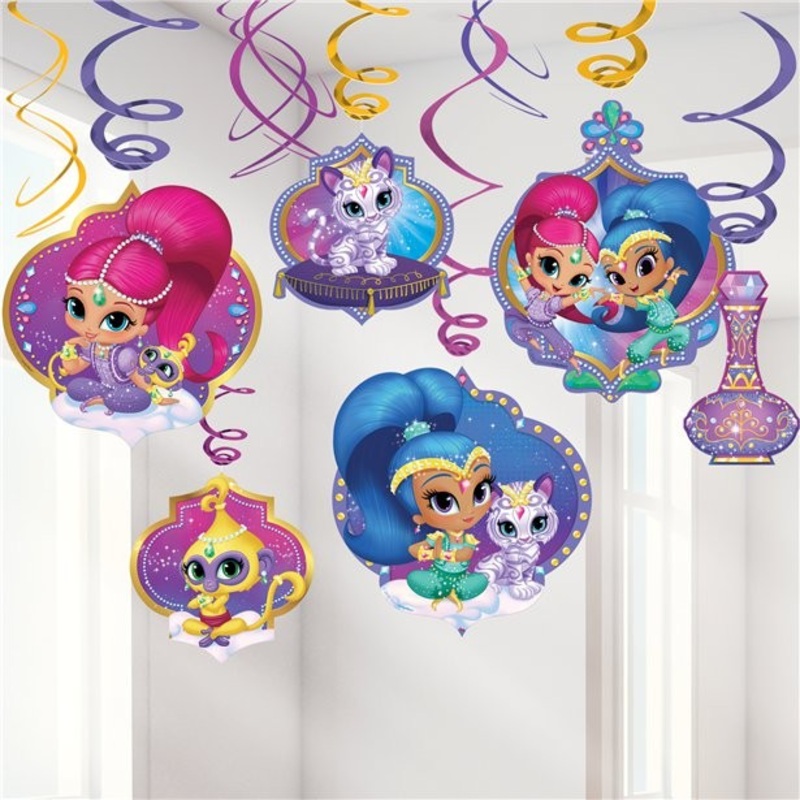 Shimmer and Shine hanging spiral decoration set 12 pcs.