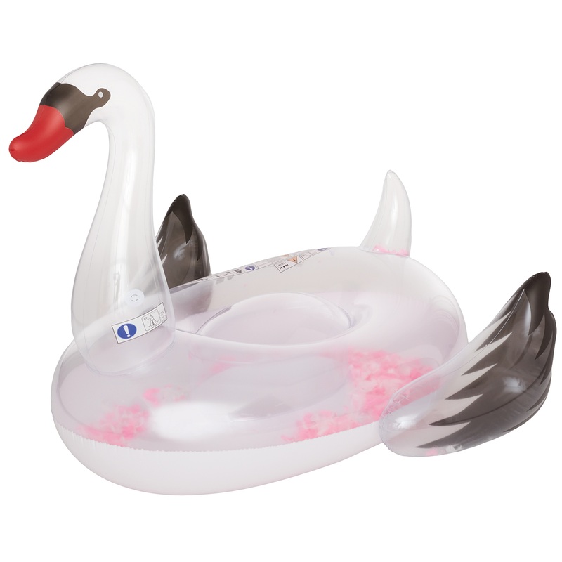 Swan bathing island with feathers 1.55 x 1.45 m