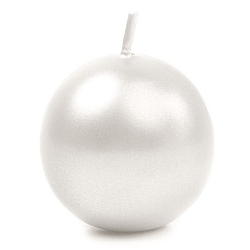 20 ball candles Torino pearl white 4.5cm