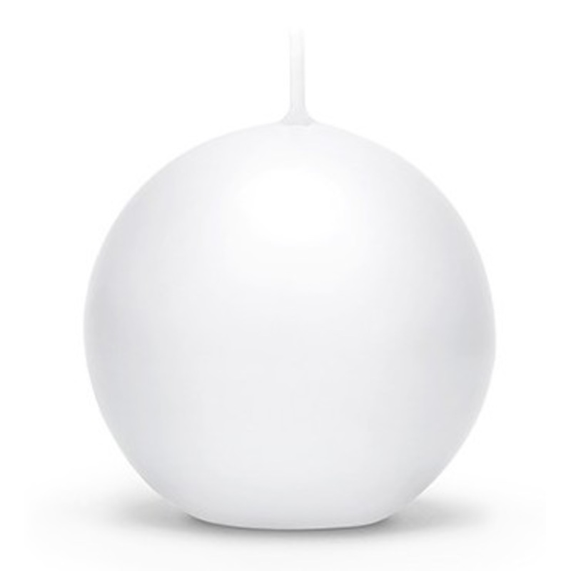 6 ball candles white 4.5cm