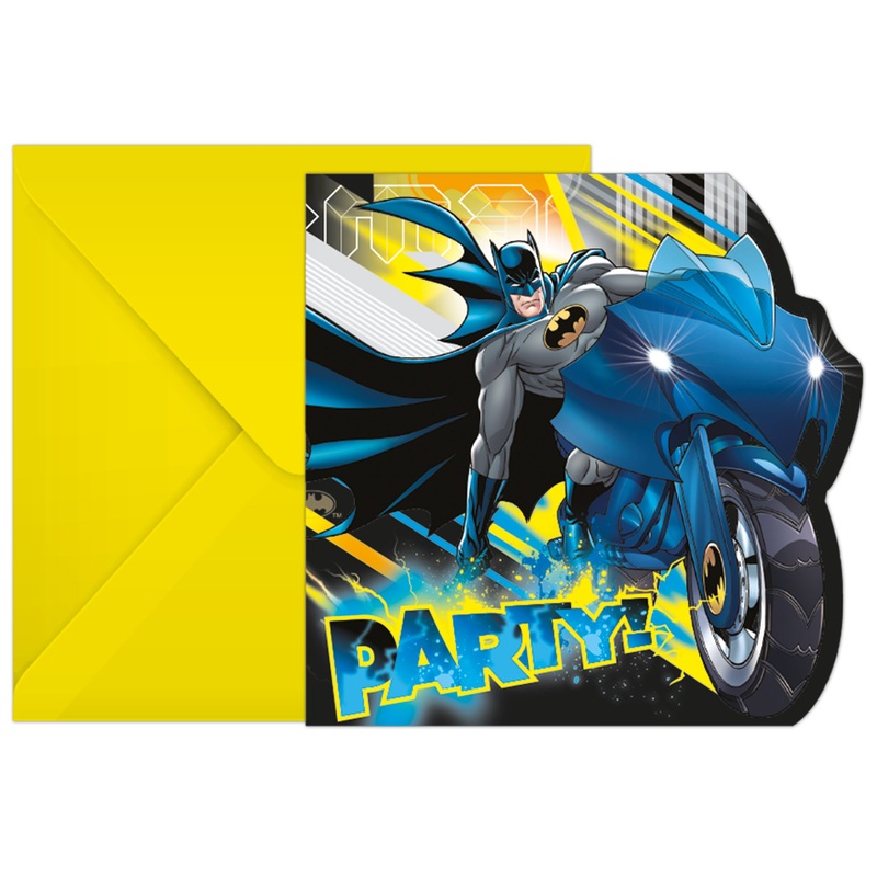 6 FSC-certified Batman invitation cards