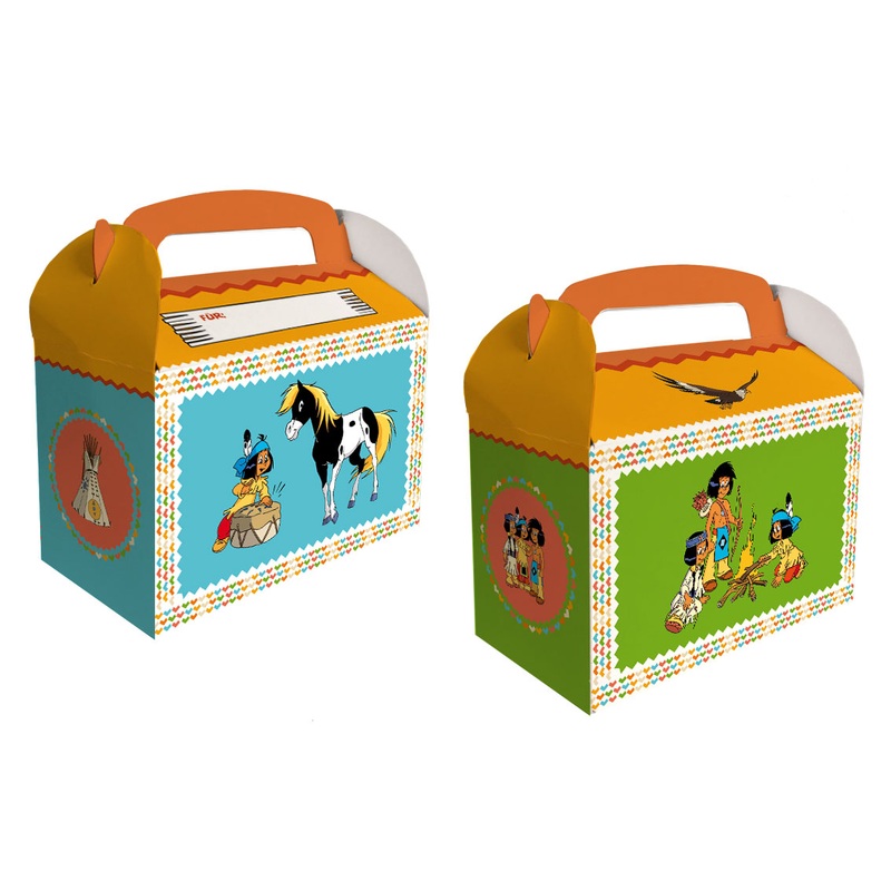 6 Yakari Party gift boxes with name field