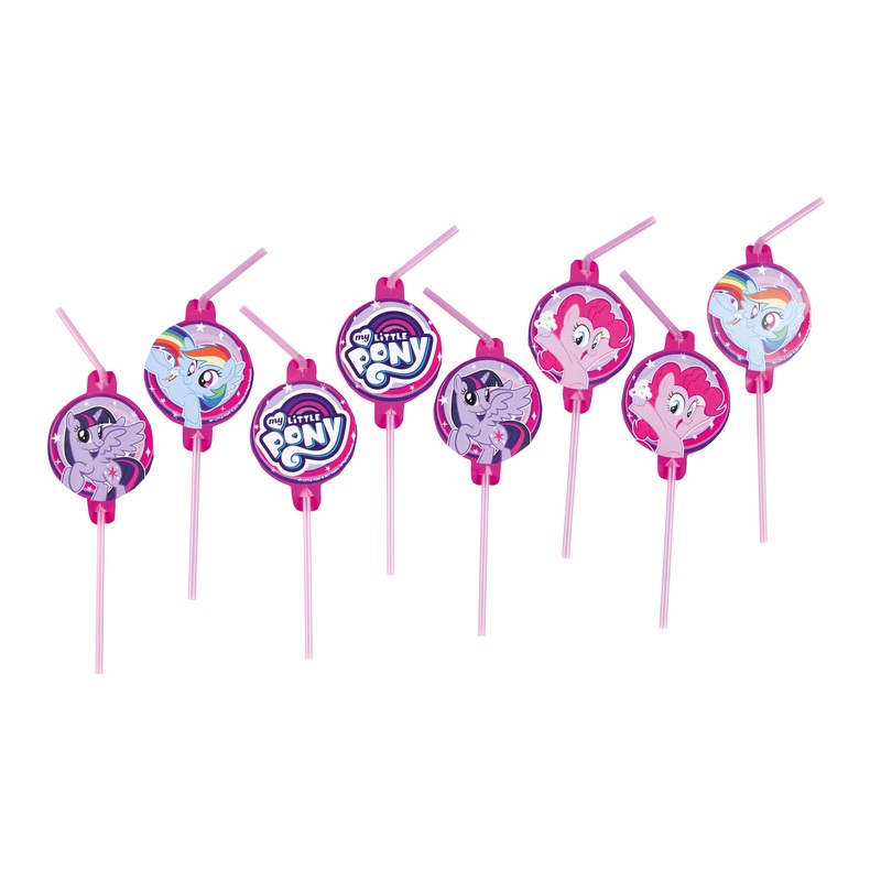 8 My Little Pony Flexi Straws 24cm