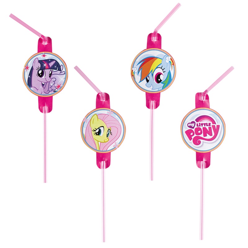 8 My Little Pony Rainbow Party Straws 24cm