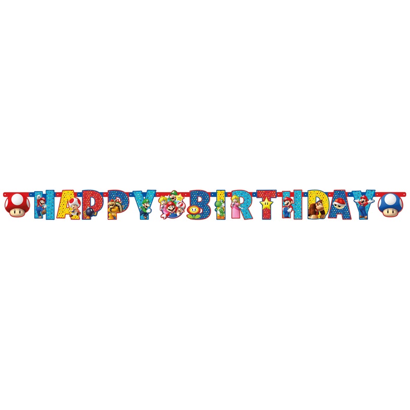 Super Mario Happy Birthday Garland 190 x 18cm