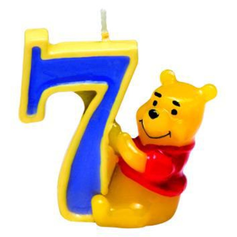 Winnie the Pooh Happy Birthday candle 7th birthday