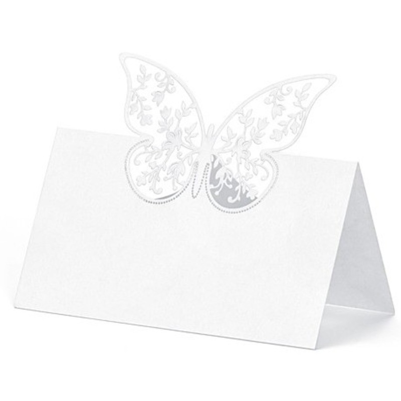 10 place cards with butterfly