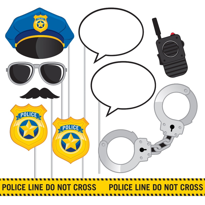 10 police station photo props 25cm