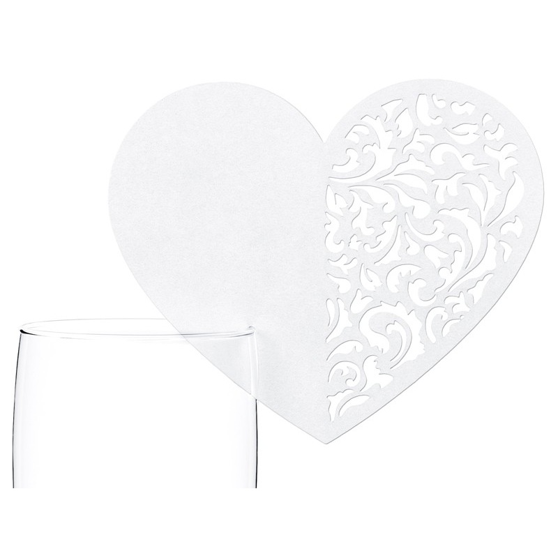 10 sweet heart place cards 9.2 x 7.8cm